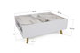 Hanah Home Mesa de centro Frida - White, 90x63x34 cm, Tablero de partículas recubierto de melamina, Color Blanco